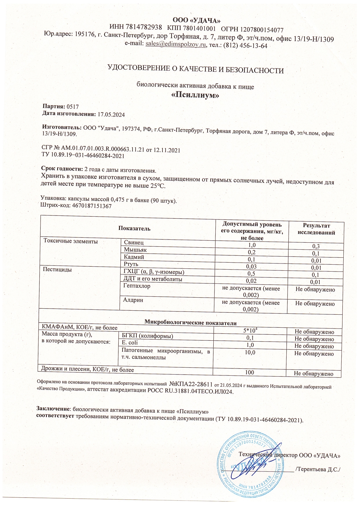 Паспорт №052024